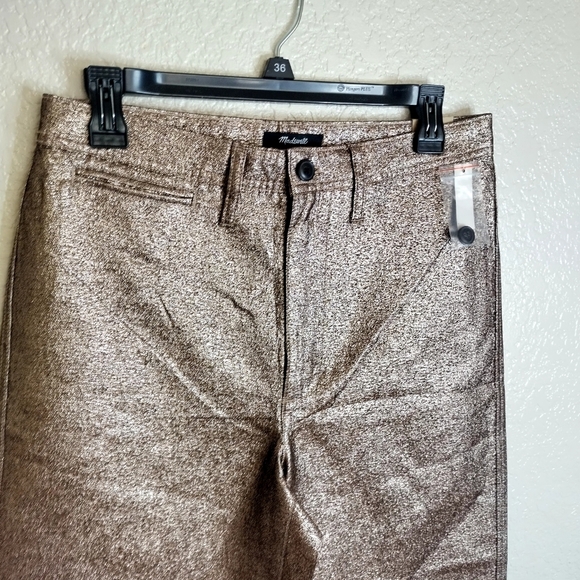 NWT Madewell Slim Emmett Wide-Leg Crop Pants in Metallic Sz 28 - Picture 3 of 10